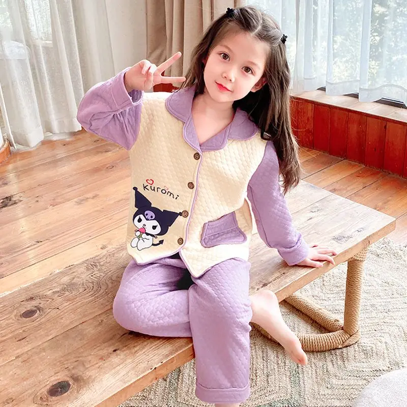 

Детская Хлопковая пижама Sanrios Cinnamoroll Kuromi, с длинным рукавом