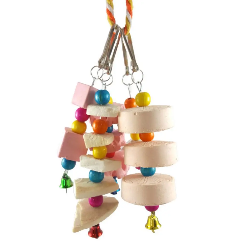 

Hanging Grindstone Bell Pet Parrot Bird Bite Teeth Grinding Toy Cage Decor vogel speelgoed Suministros para aves