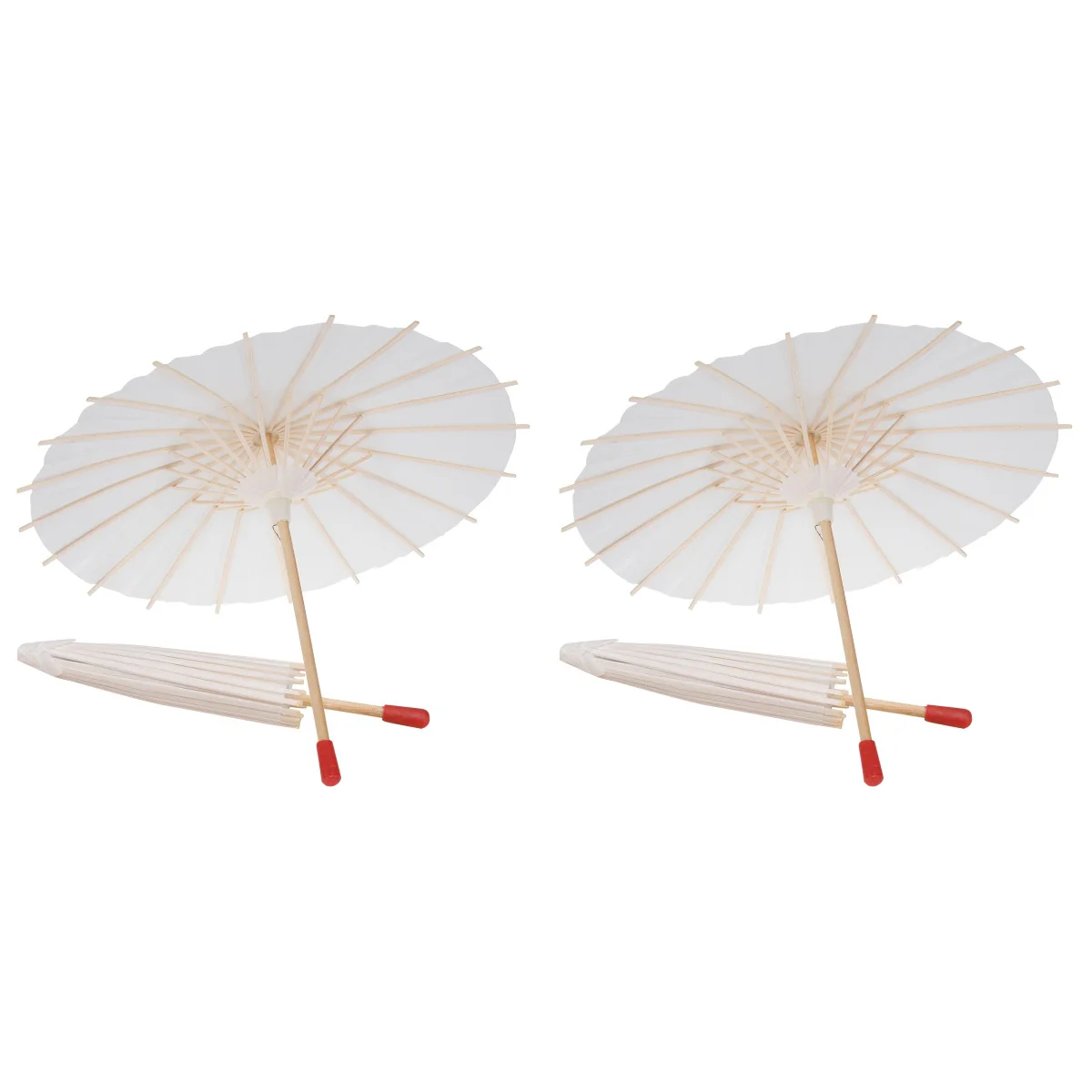 

4 Pcs White Paper Parasol Chinese Japanese Craft Paper Umbrella for Birthday Anniversary Baby Shower