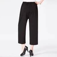 elegant black wide leg pants 2022 summer korean fashion women baggy capris pants high waist thin casual straight trousers
