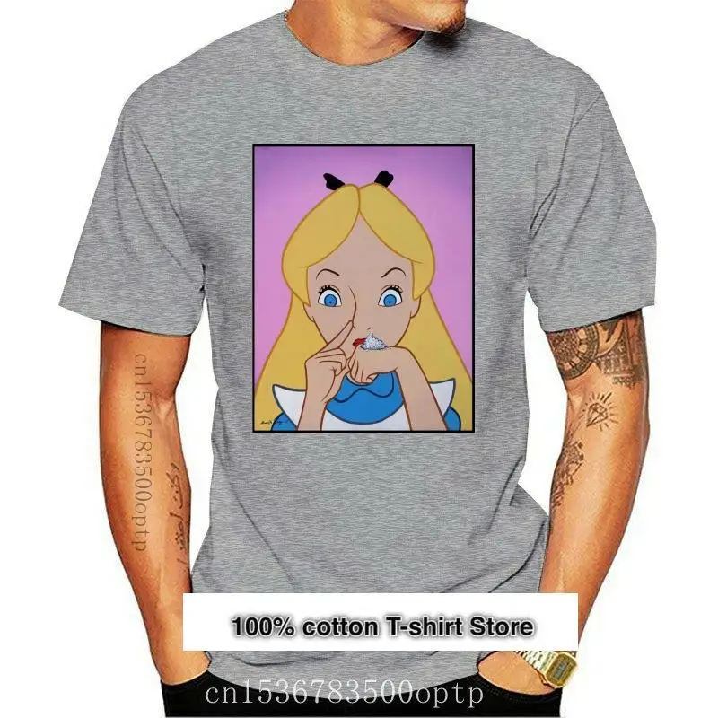 

Camiseta divertida del país de las maravillas de Alicia para hombres, camisetas con estampado de cocaín, chaleco de drogas, 2134