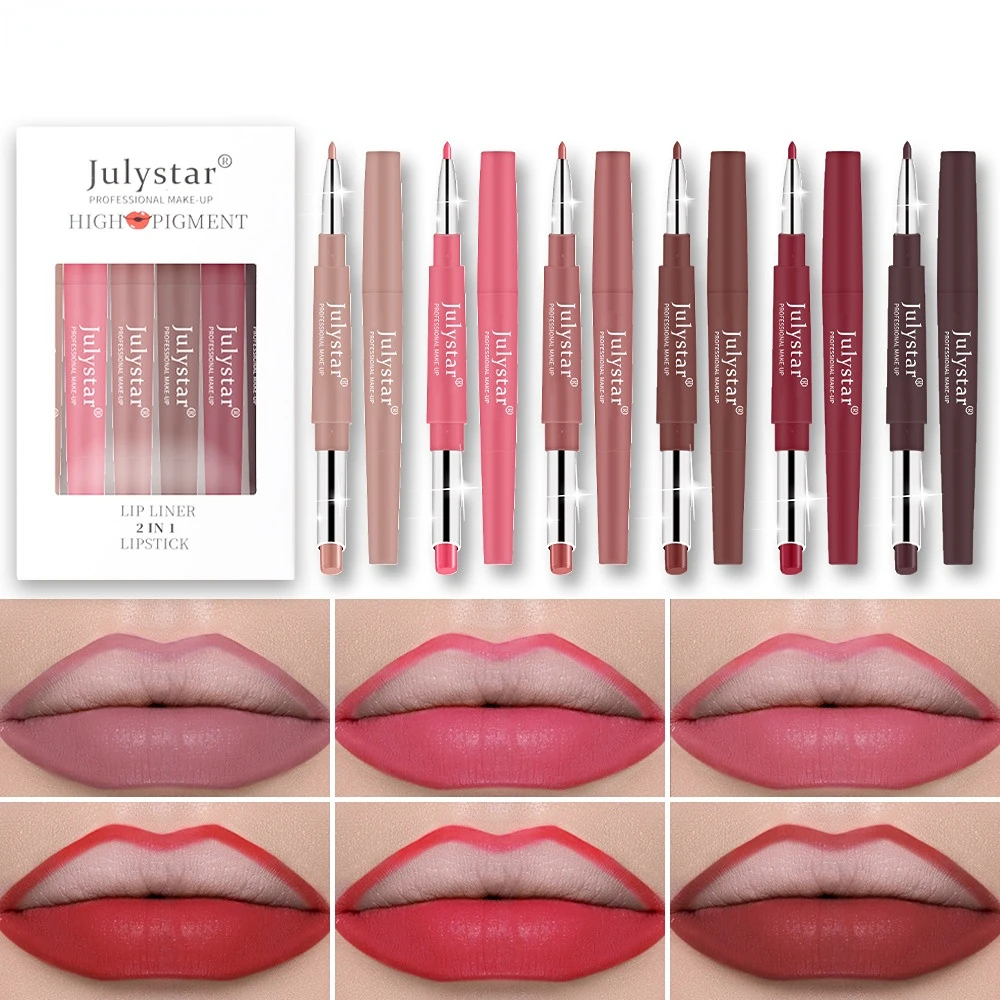 

Colors Lipliner Pencil Waterproof Sexy Red Matte Contour Tint Lipstick Lasting Non-stick Cup Moisturising Lips Makeup Cosmetic