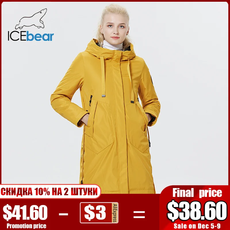 

ICEbear 2022 new fall women's coat with hood casual wear quality fashion autumn parka brand clothing GWC20035D