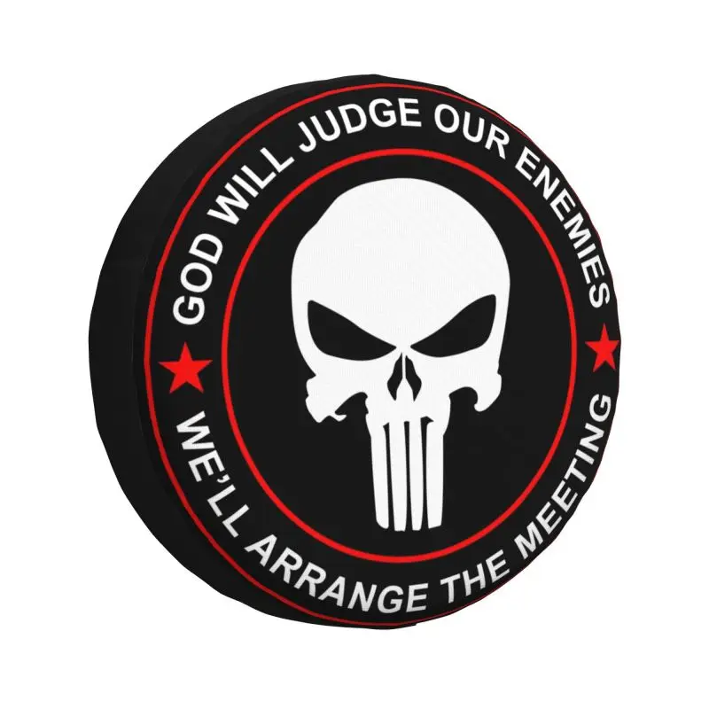 Чехол на запасное колесо Punisher Skull для Jeep Pajero 4WD SUV, защита шин 14 дюймов, 15 дюймов, 16 дюймов, 17 дюймов