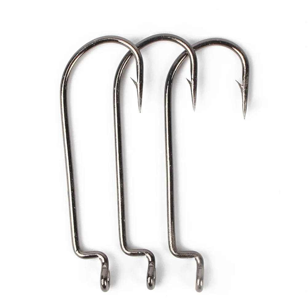 10 Pcs 2.8/3.5/4/4.5 cm High-carbon Steel Barbed Fishhooks Narrow Web Crank Hook With Long handle Silver Barb For Sea Bass |