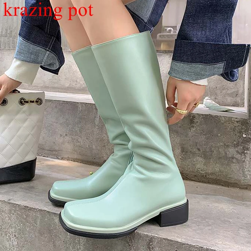 

Сапоги Krazing Pot зимние до бедра, из коровьей кожи, с квадратным носком