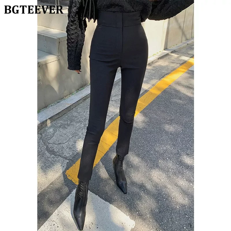 

New2022 Stylish Elastic High Waist Women Skinny Trousers 2022 Spring Chic Stretch Ladies Pants Casual Female Pencil Pants