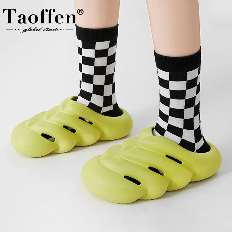 

Taoffen 2022 New Women Slippers Slip On Light Summer Ladies Shoes Light For Vacation Eva Soft Beach Female Non-Slip Footwear
