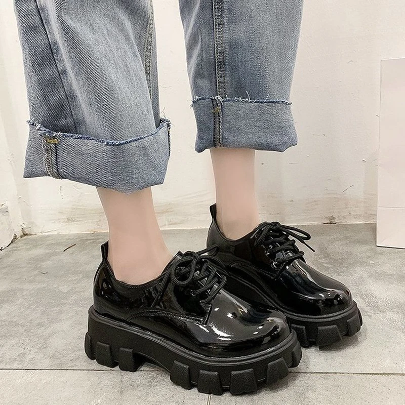 Platform oxford women Mary Jane Shoes Round Toe Japanese School Uniform Jk Student Shoes Girls Women Kawaii Lolita Soft boots