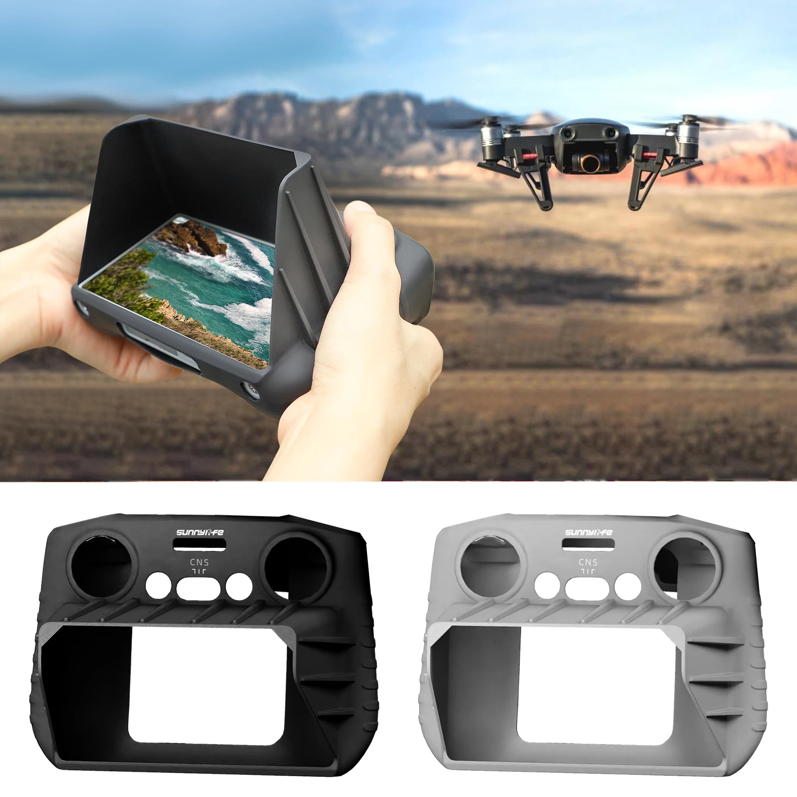

Silicone Cover For Remote Control With Screen Sunshade Anti-glare Sun Shade Hood Silicone Protection Cover Case For RC