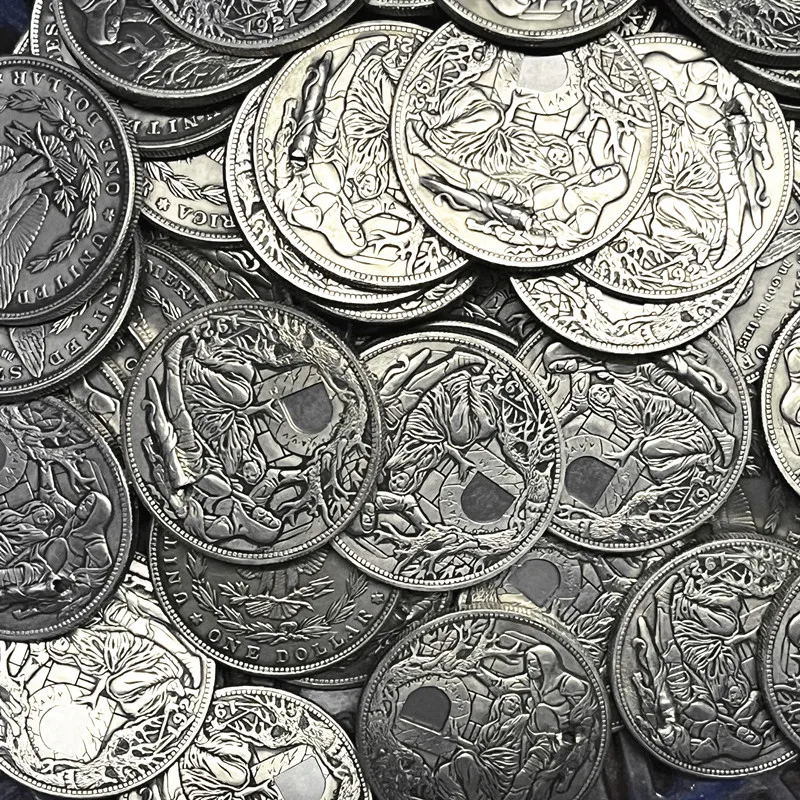 

Wholesale Movable Mechanism Holy Grail Coin USA Hobo Nickel Amazing Art Wandering Removeable Sword Collectible Factory Price