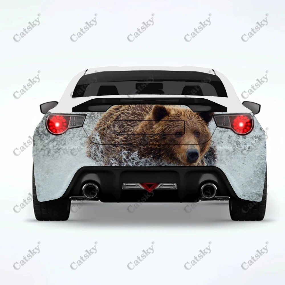 

Наклейки на автомобиль с изображением черного медведя, украшение для заднего вида грузовика, картина, наклейки для модификации автомобиля, аксессуары для автомобиля, искусство