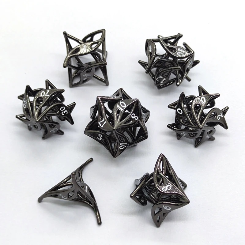 Набор металлических кубиков с 3D-печатью и полыми костями мультигранная