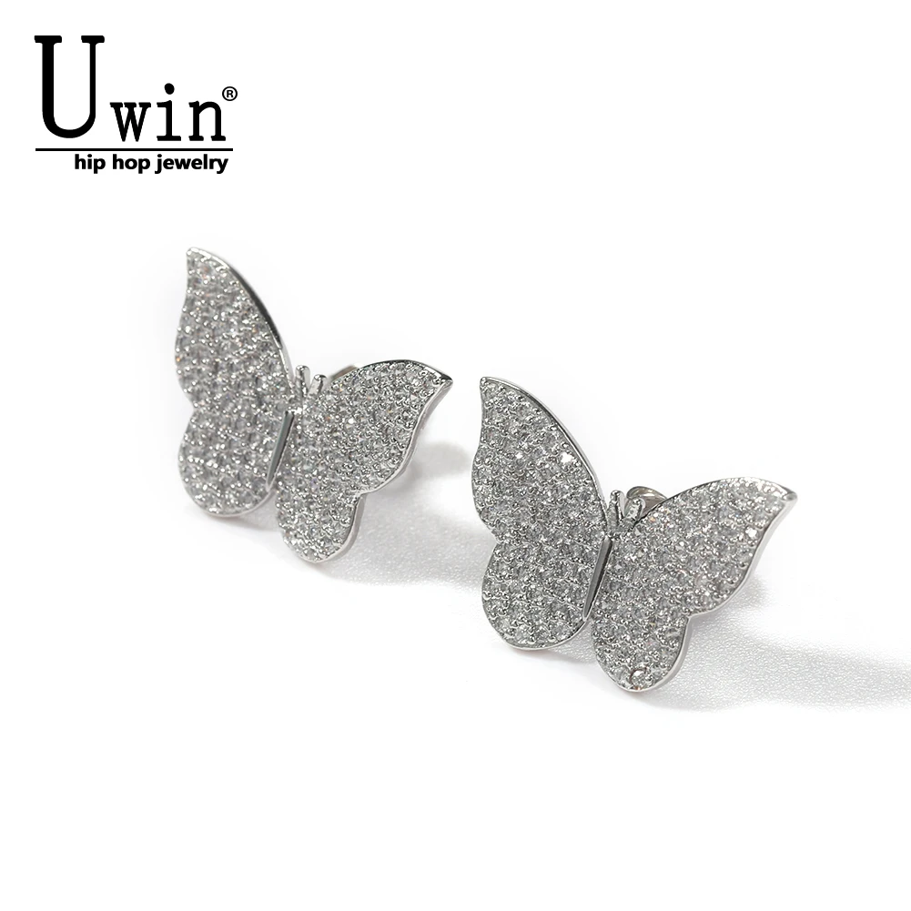 

Серьги-гвоздики UWIN из серебра 925 пробы с черным фианитом
