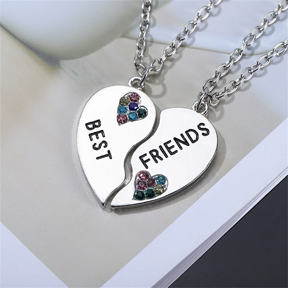 Necklace Female Best Friend Pendant Mixed Style Puzzle Love Star Crown Alloy Metal Chain Student Friendship Jewelry Jewelry Gift