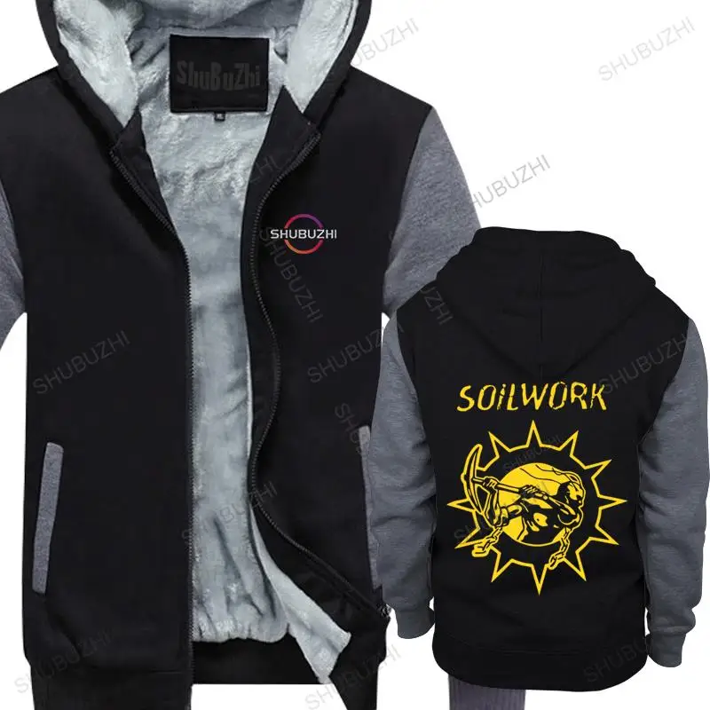 

new arrived cotton thick hoody men brand sweatshirt Soilwork Heavy Metal Music Band Printed man winter fleece hoodie warm coat