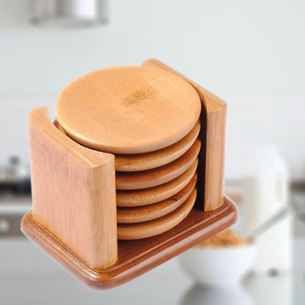 

6 Pcs Round Table Drink Coasters Heat Resistant Mats Pot holder for Table Pots Pans & Teapots