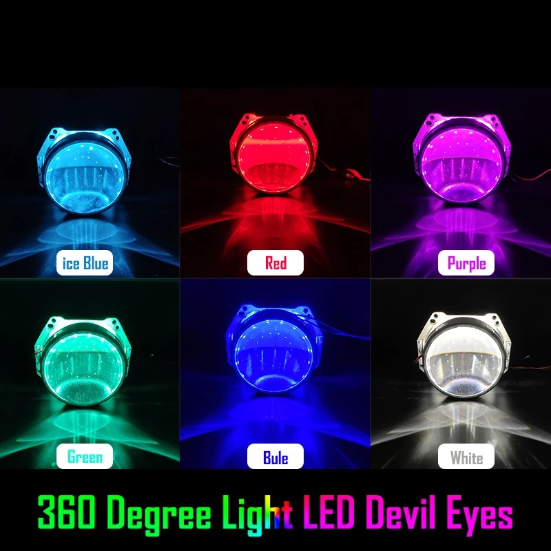 

Demon Eye Led Light Devil Eyes For 3 2.5 Inch Car Head light Projector Lens Motorcycle HID Xenon Hella Q5 WST 360 Degree SMD