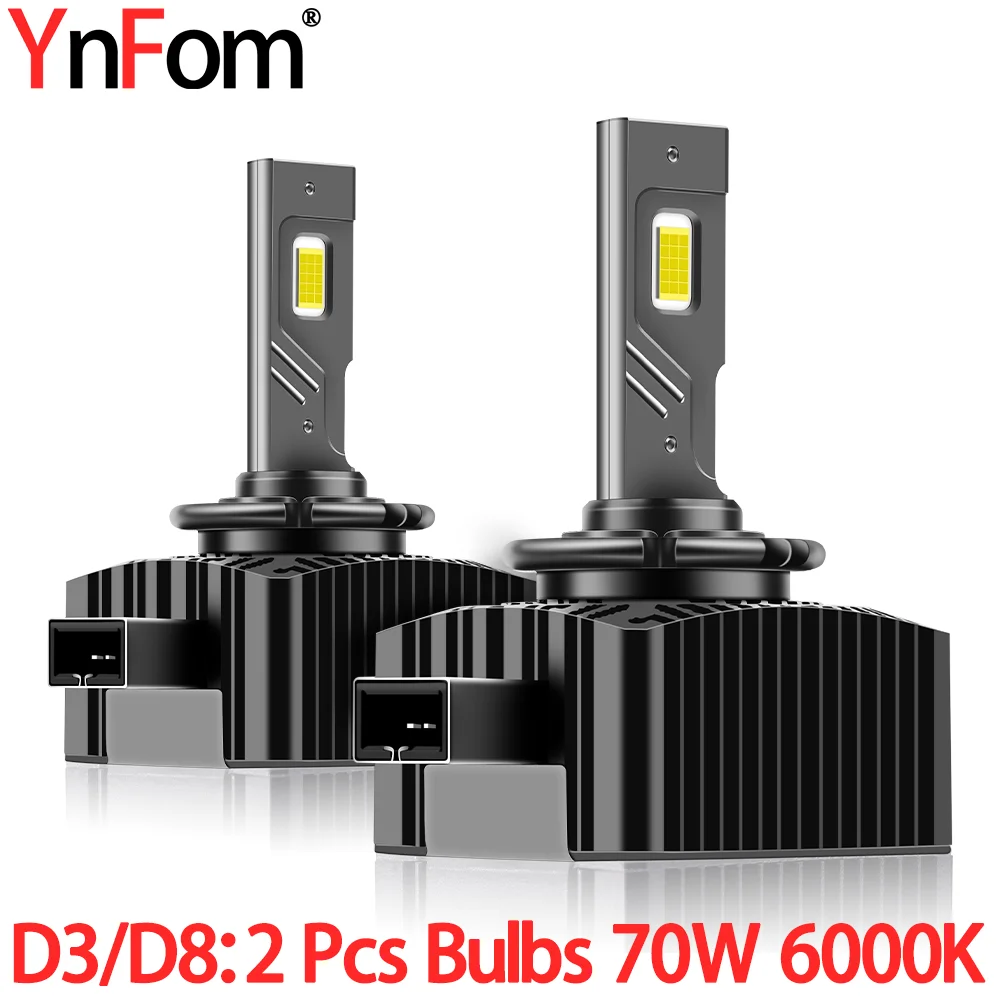 YnFom Car Special HID To LED Headlight Canbus(2 Pcs)D3S D3R D8S Bulbs Kit For Toyota Brand Cars For Low Beam,Car Accessories
