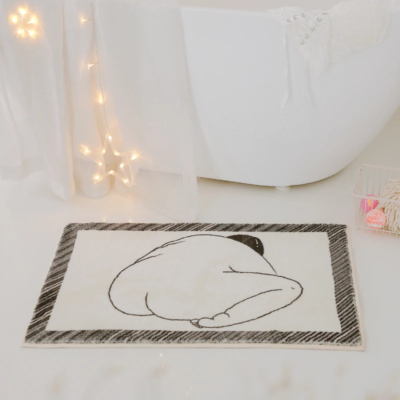 

Japanese Style White Bath Mats Simple Personalise Absorbent Floor Mat Anti Slip Tapis Salle De Bain Bathroom Products JD50JD