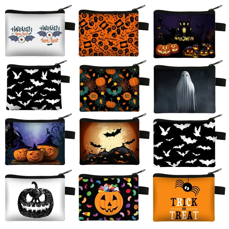 Хэллоуин Милый кошелек для монет с принтом тыквы Кошелек или жизнь призрачным