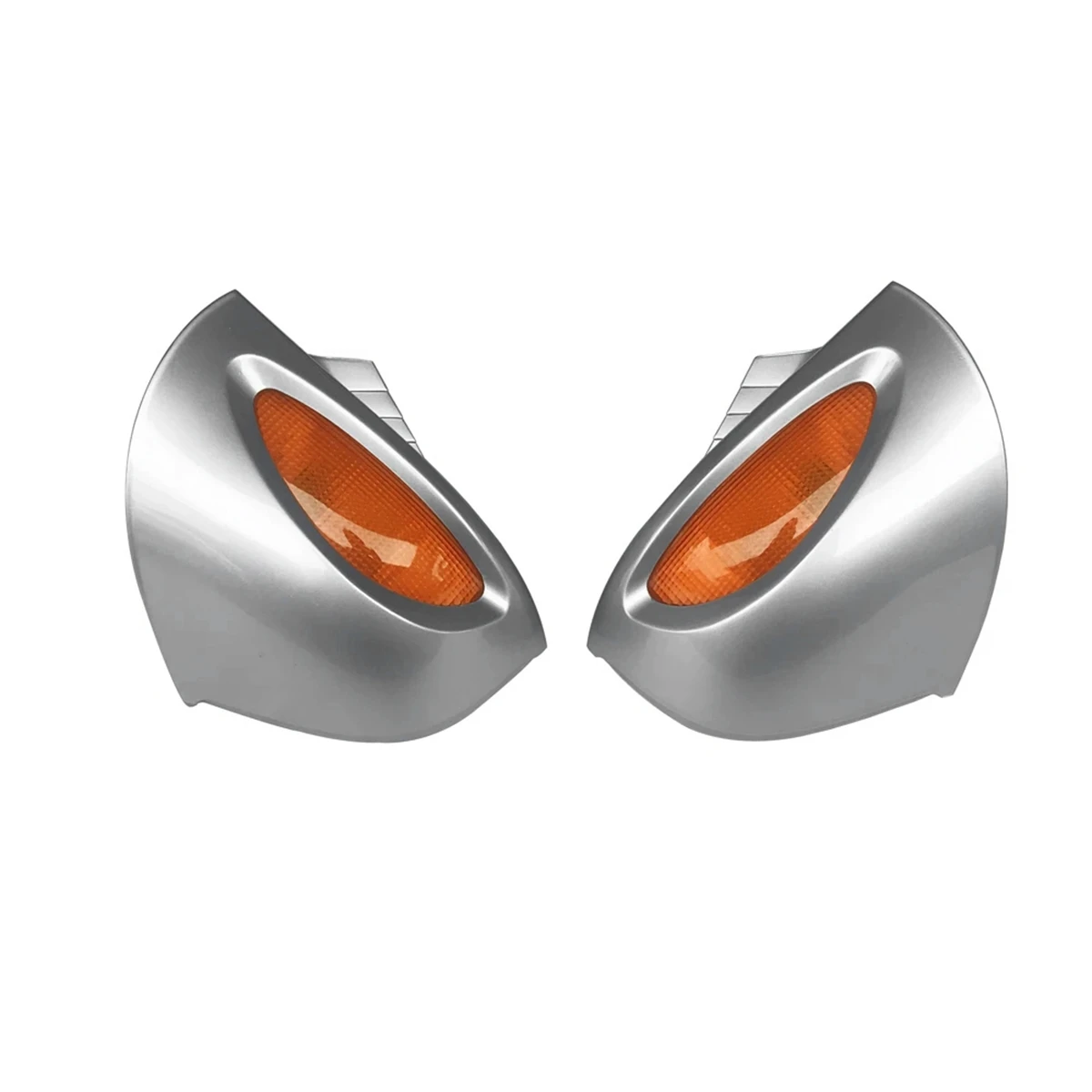 

Silver Motorcycle Rear View Mirrors Turn Signals Lights Cover Motocross Mirror for -BMW R1100 RT R1100 RTP R1150