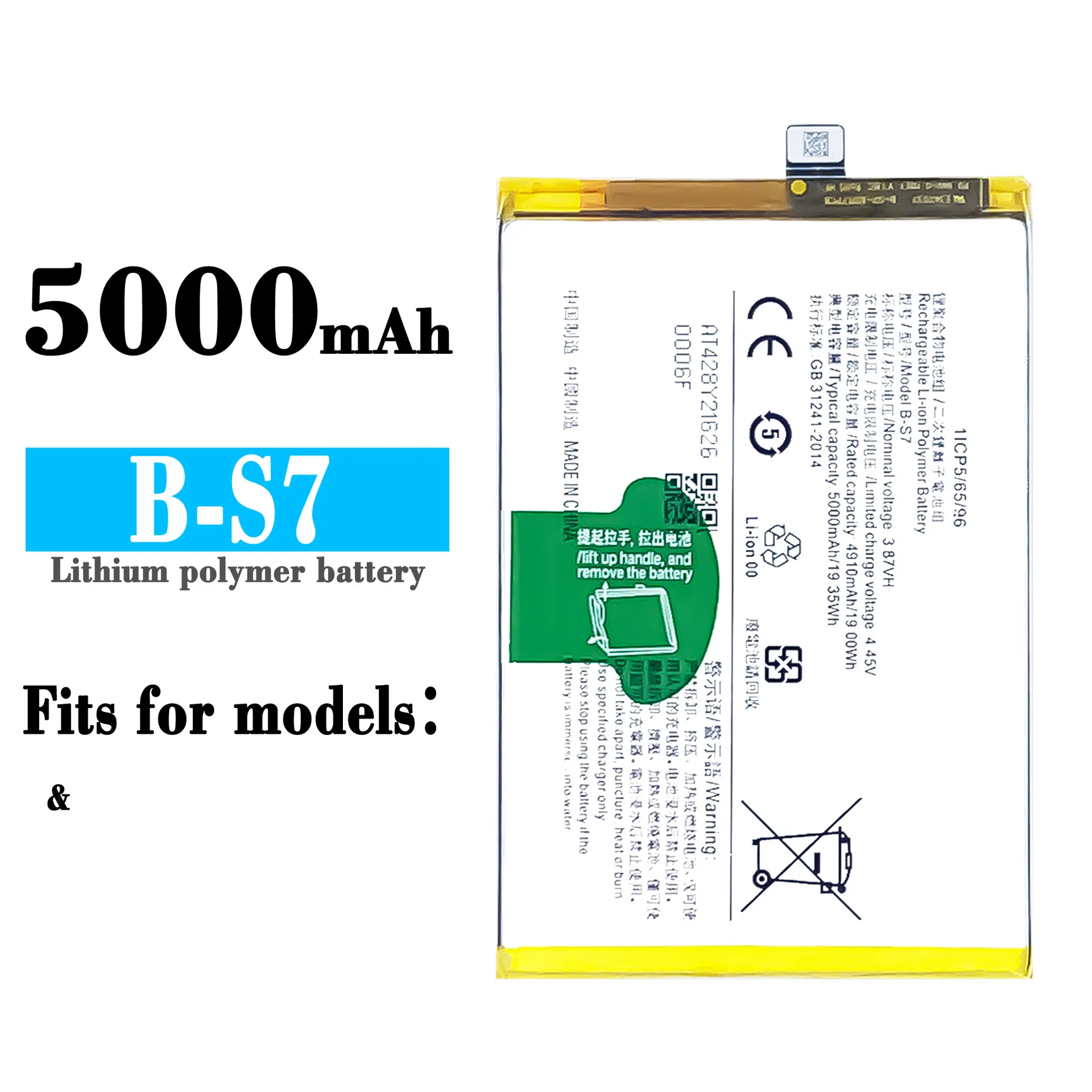 

B-S7 Orginal Replacement Battery For VIVO S7 Mobile Phone High Quality Built-in Lithium Large Capacity 5000mAh Latest Batteries