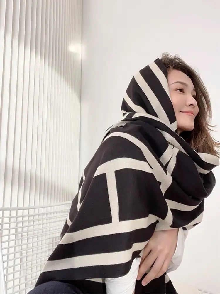 

Elegant Fashion Imitation Cashmere Scarf Women Ladies Warm Thick Shawl Double-sided Versatile Long Large Shawl Pashmina