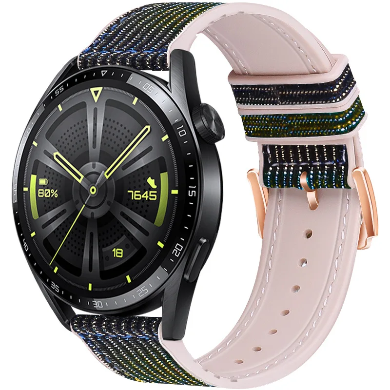 20mm 22mm Glitter Leather Strap For Xiaomi Watch S1 Pro /Color 2 /Mi Watch Wristband Leather Watchband for Huawei GT3 GT2 Pro GT