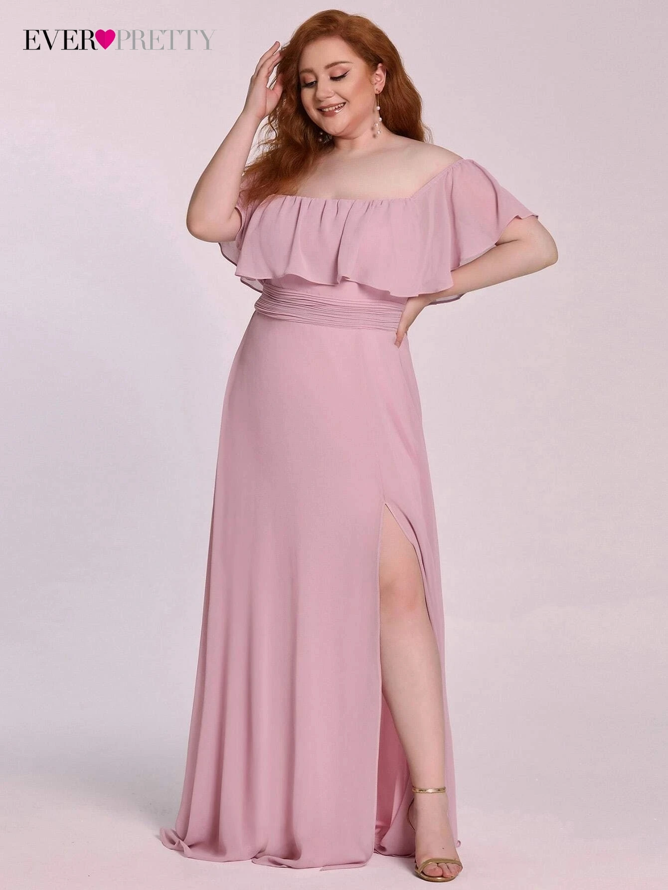

Plus Size Elegant Women's Dresses Long Slash Neck Straight Sleeveless Floor-Length Gown 2022 Ever Pretty of Prom Women Dress