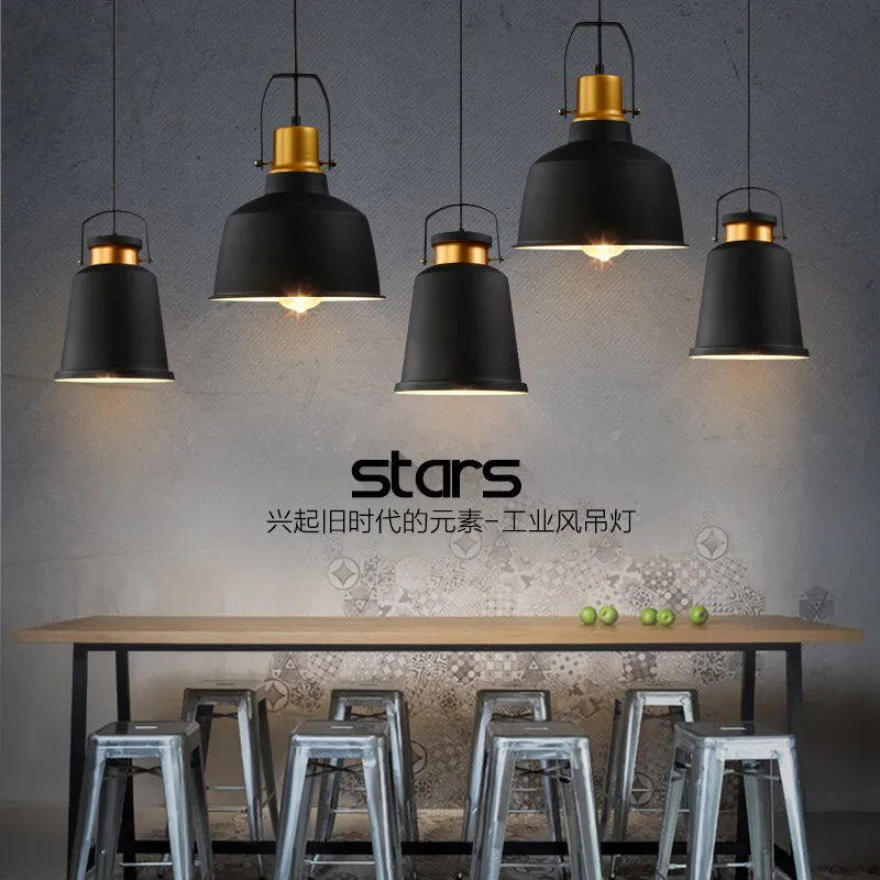 

Personality simple black bar small chandelier vintage restaurant decoration lighting lamps clothing store bar lights