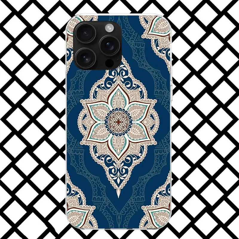 Фото Чехол для телефона с индийским узором Мандала для iPhone 17 Air, 16, 16E, 15, 14 Plus, 13 Mini, 12, 11 Pro Max, 7, 8 + SE 2020, мягкий чехол-накладка Fundas 17 A №5