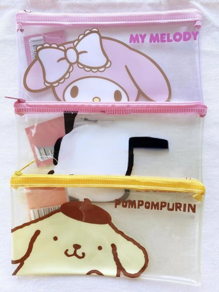 Sanrio PVC Transparent Zipper Flat Pencil Case Cinnamoroll Babycinnamoroll Buggy Bag