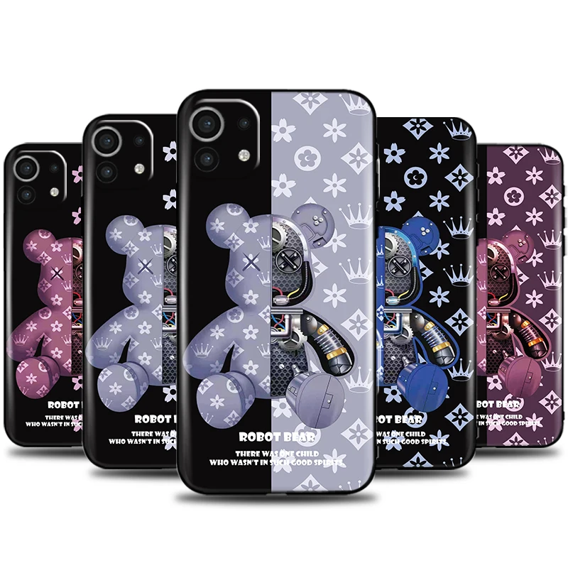 

Luxury Mechanical Bear Phone Case For Xiaomi Mi 11 Lite 11 10 Pro Ulitra 11i 10T 5G POCO X3 NFC M3 Pro F3 Carcasa Back Bumper