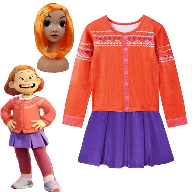 Красное платье для девочек принцессы Meilin Lee косплей Мэй ли карнавал семейный