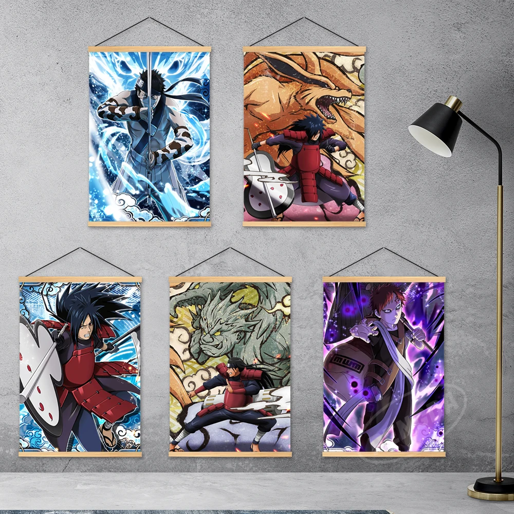 

Canvas Anime Printed Naruto Painting Namikaze Minato Wall Gaara Art Picture Poster Tsunade Home Decor Hanging Wooden Living Room