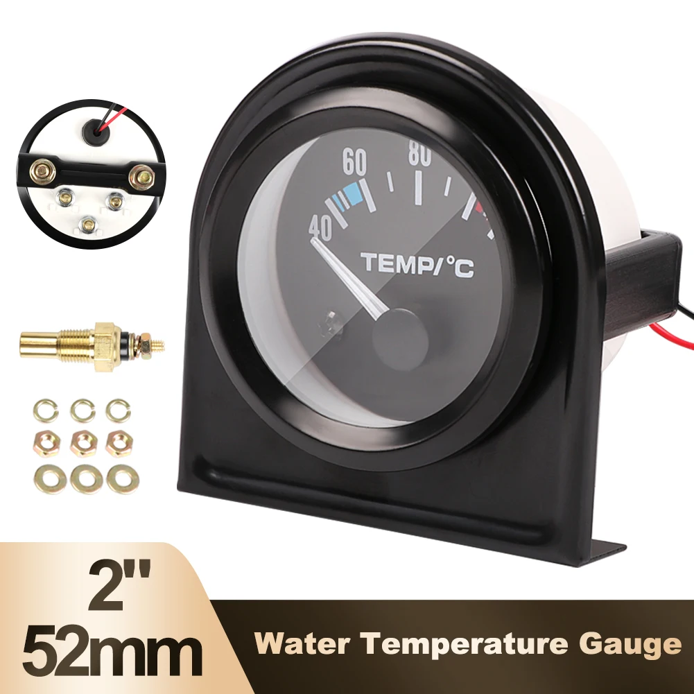 

Car Water Temp Temperature Gauge 12V 40-120℃ LED With With Water Temp Joint Pipe Sensor Adapter 2" 52mm Auto Meter Digital