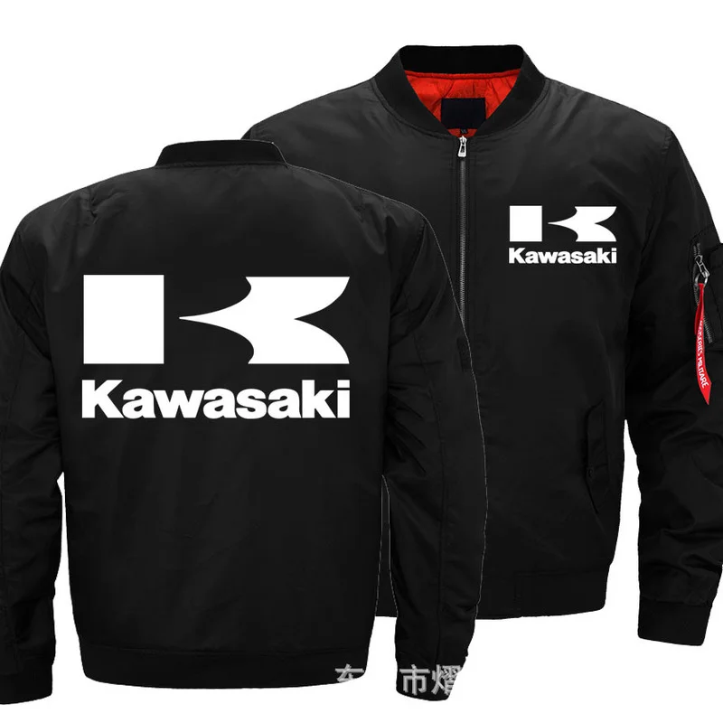 

New Autumn Winter Flight Jacket Kawasaki Logo Coat Mens Womens Warm Casual Zipper Baseball Jacket mens clothing Harajuku