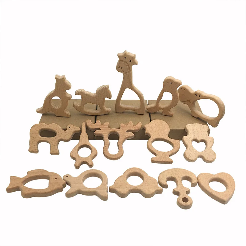 

Cartoon Wooden Teether for Children Baby Woodpendant Teething Toys Toddler Chew Toys Accessories Care Baby Accessories Newborn