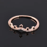 leeker korean style black crystal crown rings for women rose gold silver color accessories fashion jewelry 2022 new 051 lk6