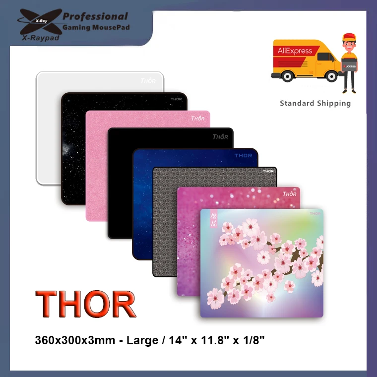 

360x300x3mm - Large / 14" x 11 X-raypad Thor Fast Speed Cloth Gaming Mouse Pad