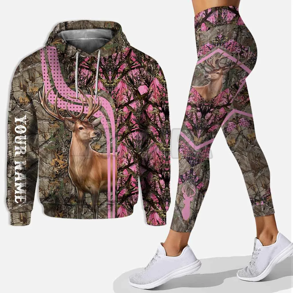 Hunting Season Custom You Name Combo Hoodie + Legging 3D Printed Tank Top+Legging Combo Outfit Yoga Fitness Legging Women
