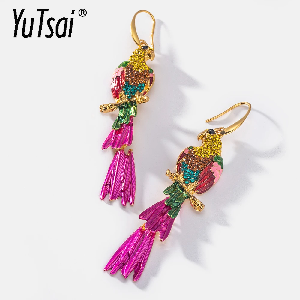 

YUTSAI модные длинные женские серьги-подвески с искусственными птицами