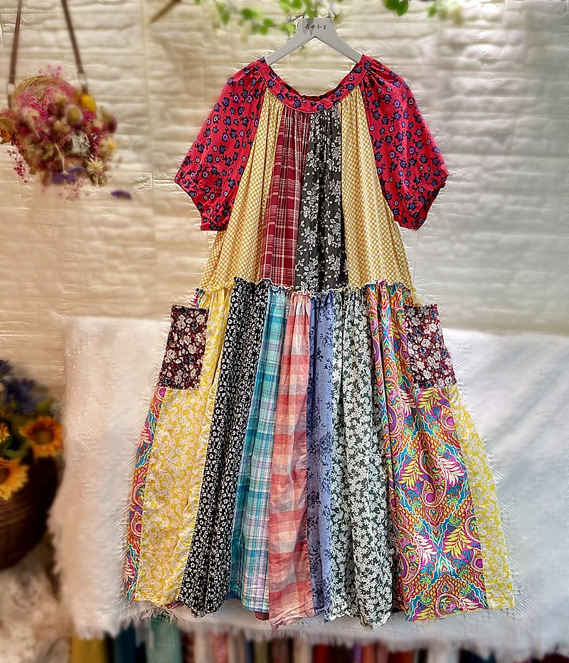 

Платье женское длинное в богемном стиле, из хлопка и льна