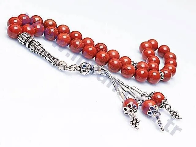 IQRAH Jasper Stone Beads Prayer Beads (925 STERLING SILVER)