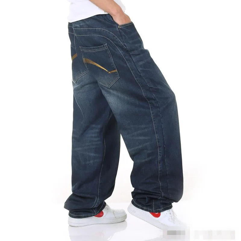 Mens Streetwear Loose Baggy Jeans Pants Men Straight Wide Leg Cowboy Jeans Hombre Oversized Skateborad Denim Trousers Plus Size