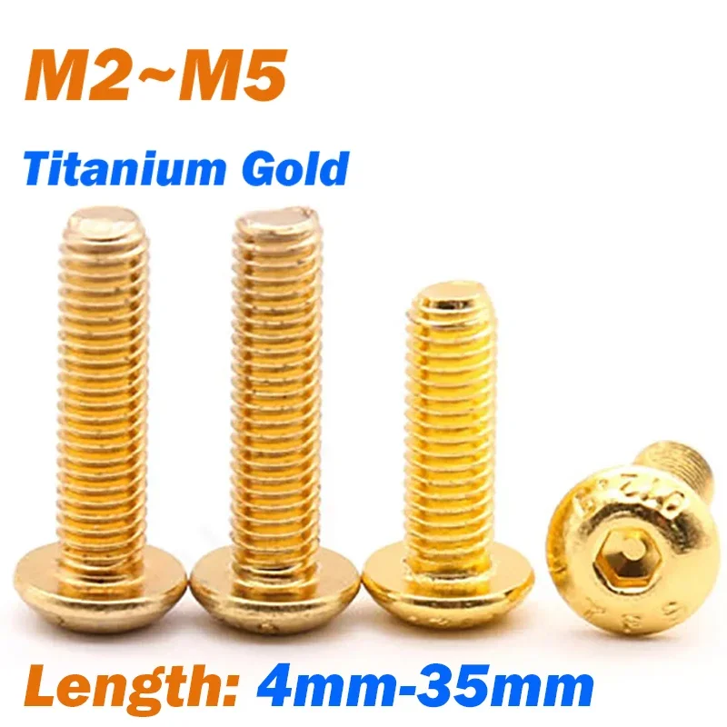 

Винты титановые золотые шестигранные M2-M5