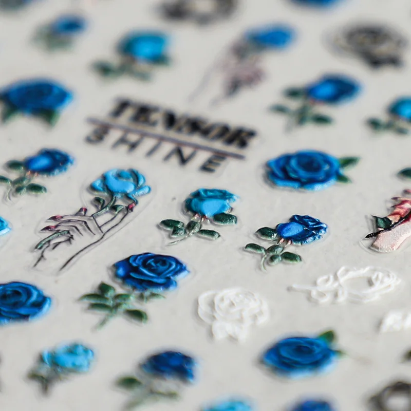 1 лист японских 5D мягких тисненых наклеек для ногтей матовая тонкая трехмерная