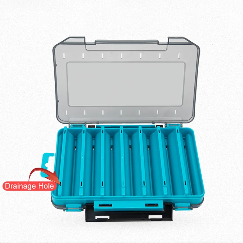 

12 14 Compartments Fishing Tackle Boxes Bait Lure Hook Accessories Box Storage Double Sided High Strength Fishing Box