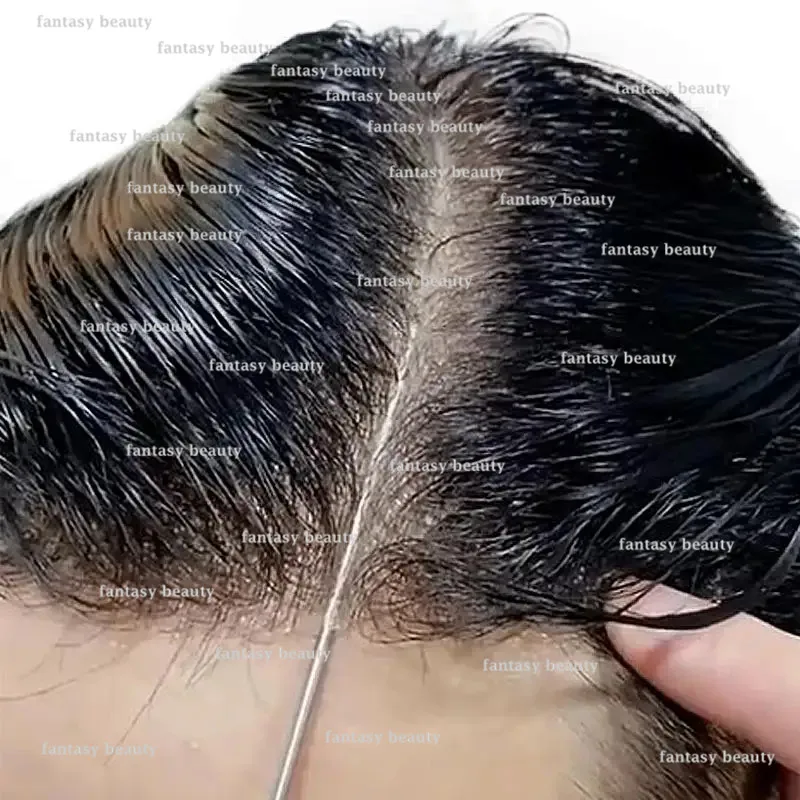 Мужской коричневый парик Hairline 1b40 1B65 серый супер прочный протез человеческих